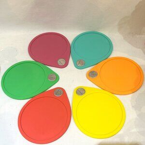 Set of 6 Metrokane Rabbit Silicon Coasters Assorted Colors